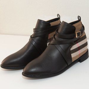 European Men's boot/shoes Brown & Plaid sz 46 Equivalent sz 13 US